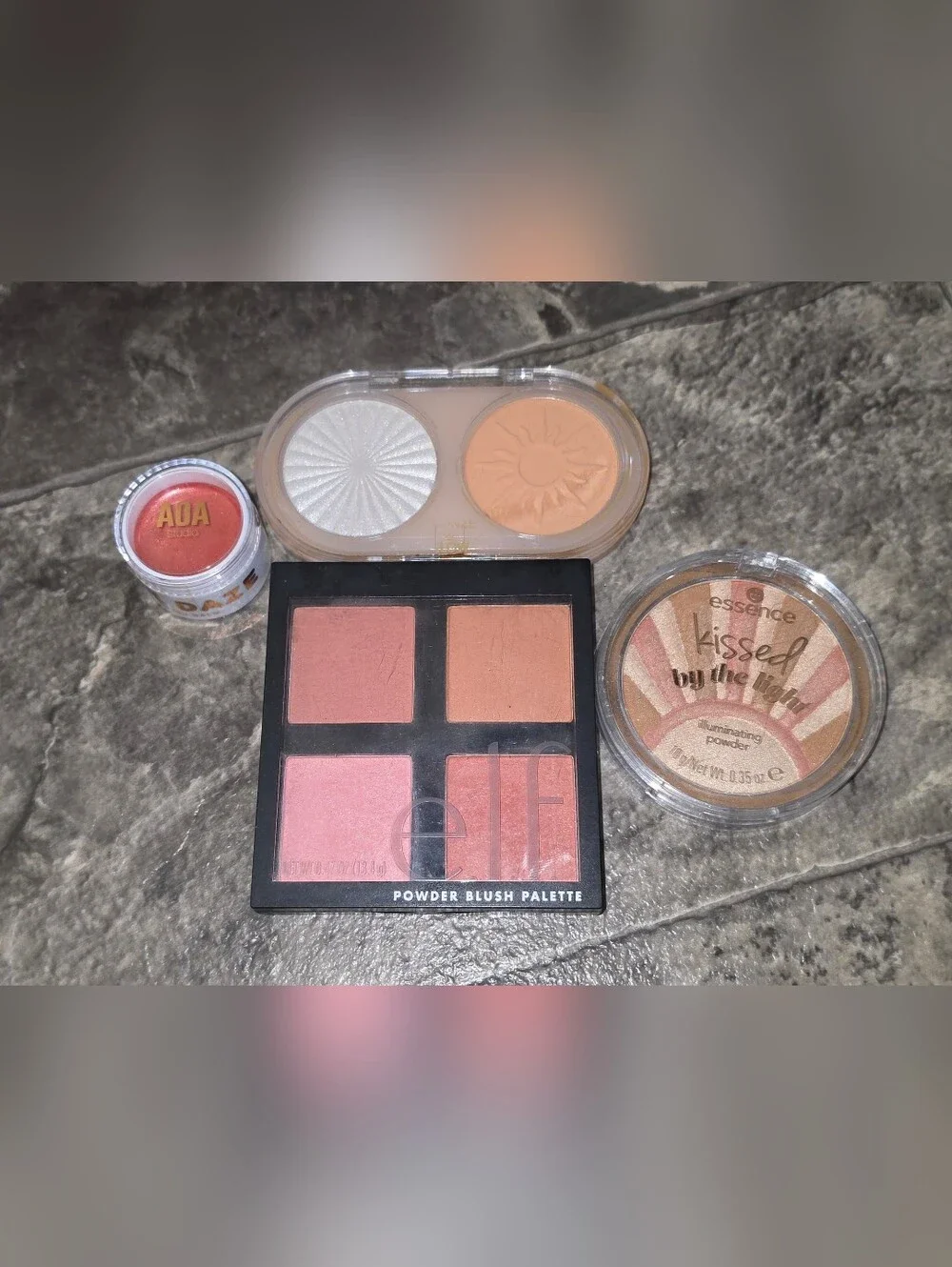 Makeup Bundle- Elf Blush Palette, Essence Highlighter, Kleancolor Bronze & Glow